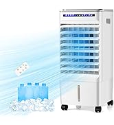 ARLIME 3-IN-1 Evaporative Coolers, Portable Swamp Cooler with Remote, 80° Oscillation, 1.58 G Wat...