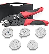 Plustool 6PCS Crimping Tool Set - Ratcheting Wire Crimper - for Heat Shrink, Insulated Nylon, Non...