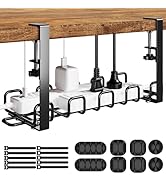 Cable Management Tray Under Desk 15.8'' - 4mm Wire Sturdy Cord Organizer for Desk Accessories - C...