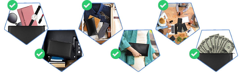 Bank Bag,Money Pouch, Leatherette Security Deposit Bags, cash bag Leatherette