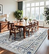 Joydeco 3x5 Area Rugs for Living Room, Non Slip Machine Washable Vintage Rug, Low Pile Chenille P...