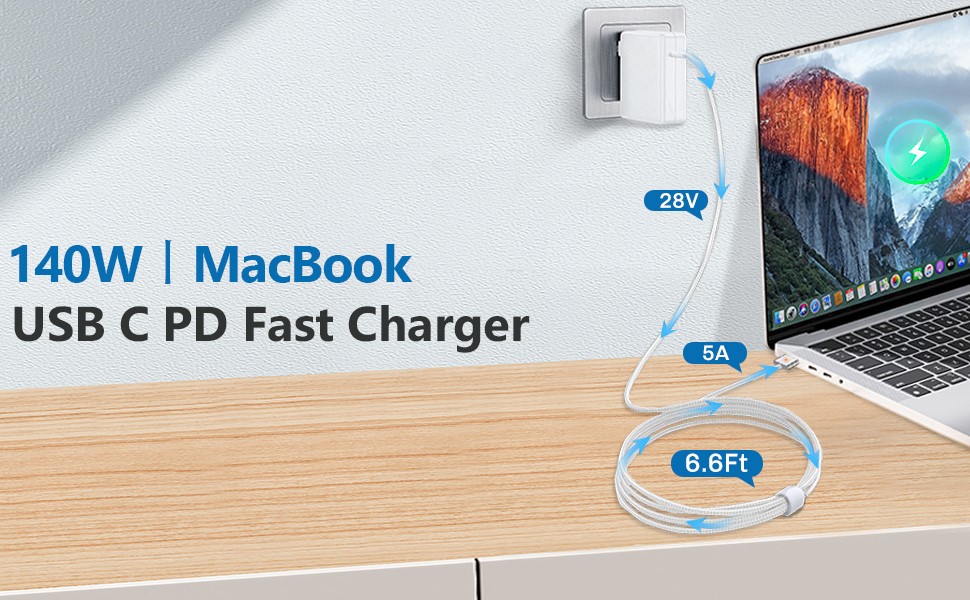 140W MacBook Pro Mac Air USB C Magnetic 3 Fast Charger