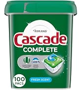 Cascade Complete Dishwasher Pods, Dishwasher Detergent, Dish Detergent Tab Tablets, Fresh, 100 Count