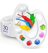 Hulameda Update 30pcs Paint Tray Palettes,Plastic Paint Tray Palette,Paint Palettes,Paint Pallets...