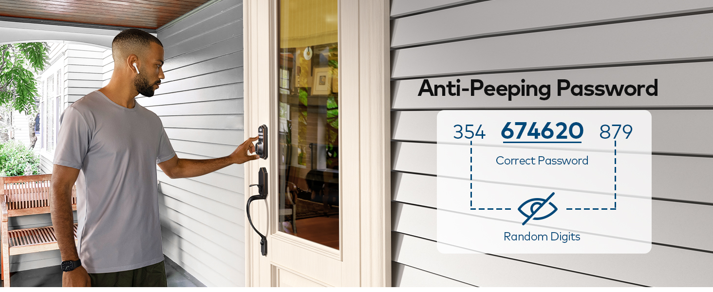 Anti-peep code lets you enter random digits before/after real pin to prevent others from seeing it.