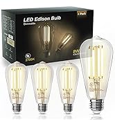 TJOY Edison Light Bulbs 60W Equivalent, Dimmable Vintage LED Light Bulbs, E26 Medium Base, Warm W...