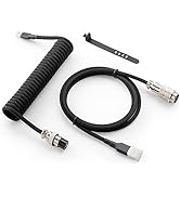 GUNMJO Pro Custom Coiled USB C Cable for Gaming Keyboard, Double-Sleeved Mechanical Keyboard Cabl...