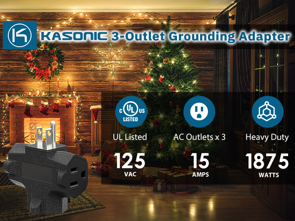 3-Outlet Grounding Adapter