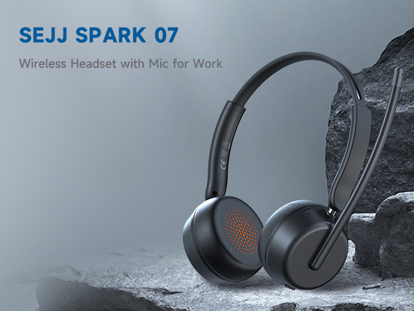 wireless headset with mic for work noise cancelling bluetooth headset headphones