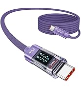 toocki 100W USB C Cable, 6.6FT Type C PD 5A Fast Charging USB C Cable with LED Display Nylon Brai...