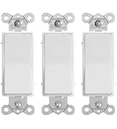 [3 Pack] HANIVERSE Single Pole Decorator Light Switch, 15A 120/277V, Paddle Rocker, On/Off Wall S...