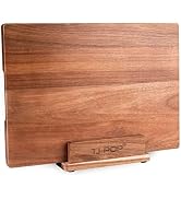 Acacia Wood Cutting Board for Kitchen, TJ POP Premium Chopping Board with Stand Organizer, 15.8 x...