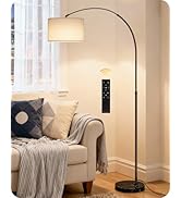 75" Arc Floor Lamp with Marble Base and Adjustable Height, Rotating Hanging Shade, Dimmable Floor...
