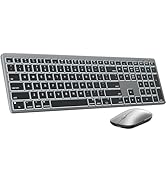 SABLUTE Bluetooth Keyboard and Mouse for Mac — 7-Color Backlit, Multi-Device, Rechargeable, Full-...
