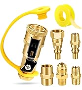 Detoypapa 7pcs Propane Quick Connect Fittings, 1/4" RV Shutoff Valve, Full Flow Plug, and Versati...