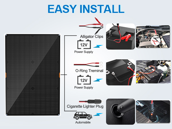 OYMSAE 30 Watt 12 Volt Solar Panel Solar Trickle Charger 30W 12V Portable Solar Battery Charger
