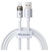 Mcdodo USB A to Lightning Charging Cable with Flashing Light 4ft, Nylon Braided USB Lightning Fas...