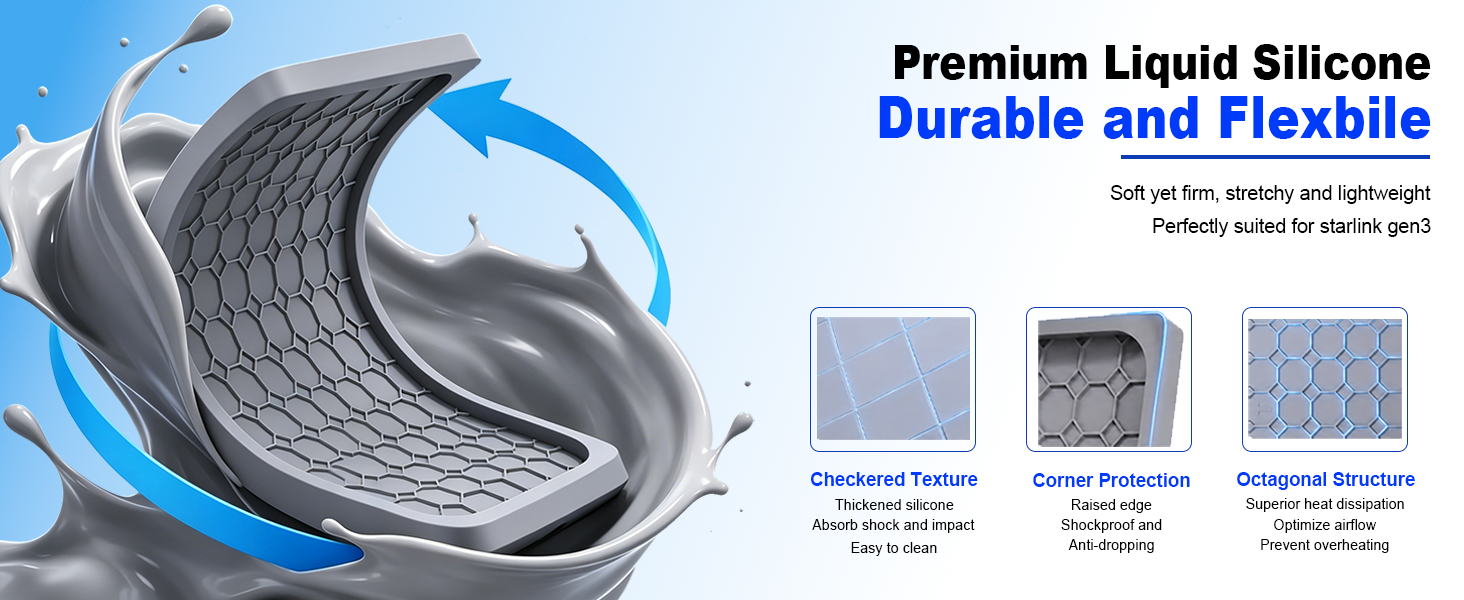 liquid silicone durable flexbile soft firm shockproof anti-dropping octagonal heat dissipation