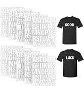 10 Sheets 440 Pieces Iron on Letters for Clothing, 2 Inch Heat Transfer Letters, White Iron on Vi...