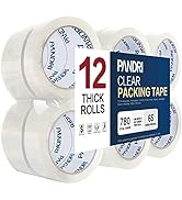 Clear Packing Tape, PANDRI 12 Rolls Heavy Duty Packaging Tape for Shipping Packaging Moving Seali...