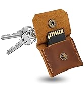 Jack&amp;Chris Genuine Leather SD Card Holder Keychain, Anti-Shock Anti-Dust SD Card Case, Portable C...