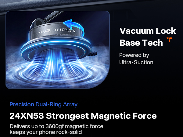 Vacuum Lock Base Tech Powered by Ultra-Suction Phone Holders for Your Car
