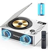 Desktop CD Player with 4000mAh Rechargeable Battery,Bluetooth CD Player Wtih Dual Speakers,FM Rad...