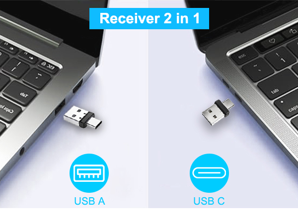 Wireless Bluetooth USB C Mouse with Jiggler