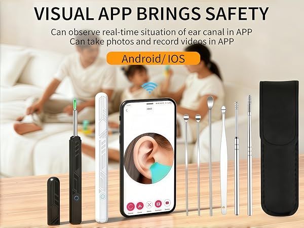 Ear Wax Removal - Earwax Remover Tool with 6 Pcs Ear Set - Ear Canal Cleaner with 1080P Camera