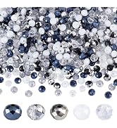 PH PandaHall 500pcs Punk Style Glass Beads, Two-Tone Half Silver Plated Beads 6mm Faceted Rondell...