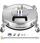 MEKOH 14" Pressure Washer Surface Cleaner 4500PSI, 4 Wheels Stainless Steel Power Washer Attachme...