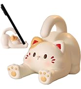 Meroqeel Stretching Cat/Cell Phone Stand - Relaxing Cartoon Cat Statue, Cute Desktop Holder Decor...