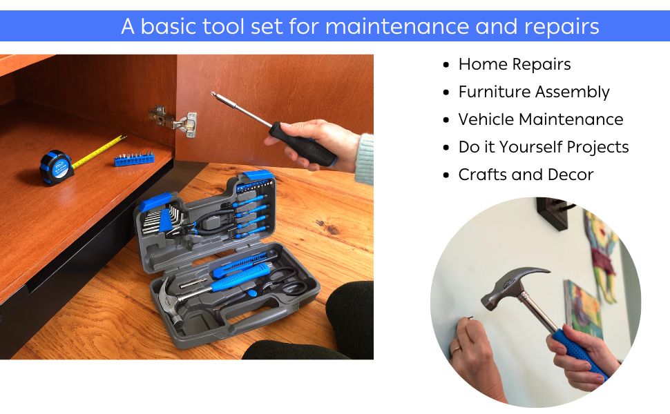 Apollo Tools 39 piece general tool set blue