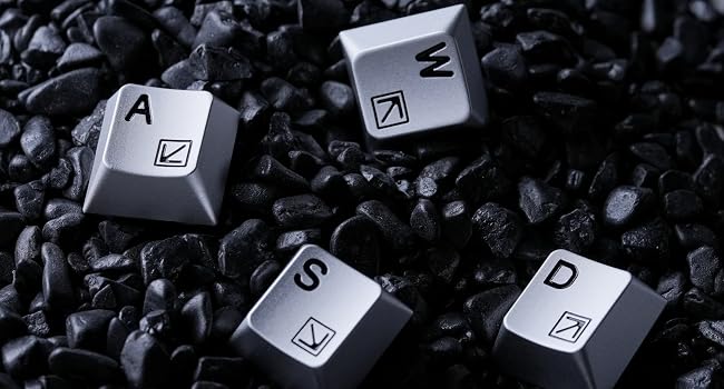 Aluminum Custom Keycaps,Silver CMC Cherry Profile Custom Keycaps 4 Keys W/A/S/D Keys Keyboard Caps