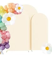 HAINARverS Set of 3 Wedding Arch Cover 6FT,6.6FT,7.2FT Spandex Fitted Stretchy Arch Stand Covers,...