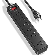 Power Strip, YISHU Surge Protector with 6 Outlets and 6 Feet Extension Cord for Home, Office, Dor...
