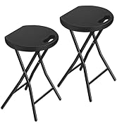 TAVR Furniture Portable Folding Chair with Handle, Heavy Duty Round Fold Stool Chair with 500lbs ...