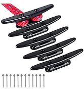 Nylon Boat Cleat, Dock Cleat 4 Inch 5 Inch 6 Inch 8 Inch Black, Boat Dock Cleats with Bolts Ideal...