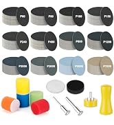 372pcs 1 Inch Sanding Discs, Hook and Loop Abrasive Pads for Drill &amp; Rotary Tool, 60-7000 Grit We...