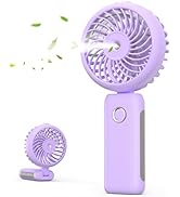 RNKRUN Portable Handheld Misting Fan, USB Rechargeable Personal Mister Foldable Fan with Water Ta...