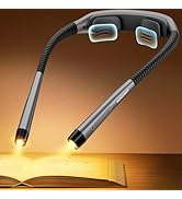 Glocusent Ergonomic Reading Light, 1600mAh Rechargeable Book Light for 100 Hrs - 3 Colors &amp; 5 Bri...