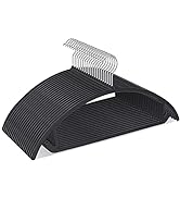 TIMMY Plastic Hangers 50pack No Shoulder Bump Suit Hangers - Chrome Hooks,Non Slip Space Saving C...