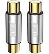 EMK 2PCS Gold Plated RCA Coupler Adapter - Barrel Female to Female Connector for Subwoofer, HDTV,...