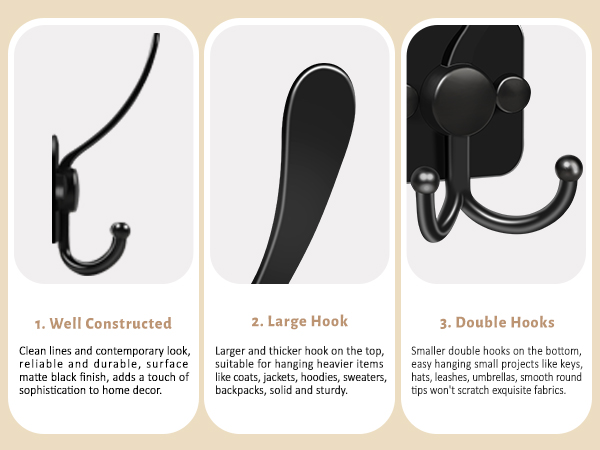 3 prong coat hooks