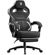 Dowinx Fabric Gaming Chair with Footrest, Big and Tall Ergonomic Gamer Chair with Lumbar Support,...