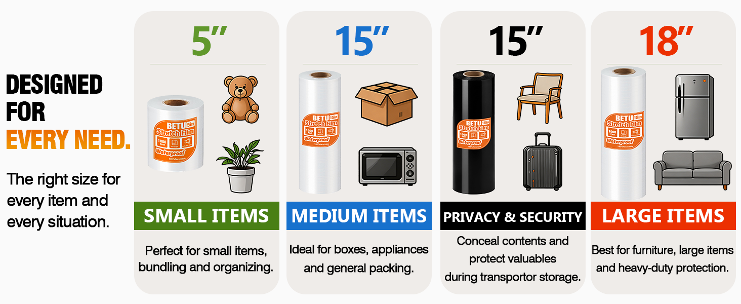 Plastic Stretch Film Shrink Stretch Wrap Moving Supplies Packing Shipping Pallet Boxes Dorm college
