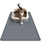 MECHEER Cat Litter Mat Litter Trapping Mat, Silicone Cat Litter Box Mats for Floor, Non-Slip Litt...