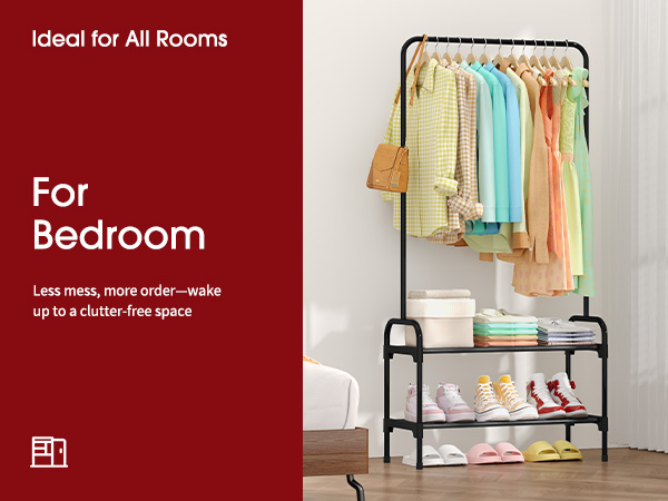 clothes and shoe rack