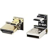 ELECROW HDMI-Compatible Adapter &amp; Micro USB to USB A Adapter (180 Degree Angle, Male to Male) Kit