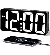 PPLEE Alarm Clock for Bedroom with Night Light &amp; Bold Digits-7 in Digital Clock with Dual Alarms ...